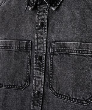 Chemise en jean avec capuche amovible garçon vue3 - GEMO (JUNIOR) - GEMO