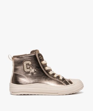 Baskets fille montantes en toile effet métallisé à zip et à lacets - Chipie vue1 - CHIPIE - GEMO