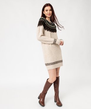 Robe pull jacquard femme vue2 - GEMO(FEMME PAP) - GEMO