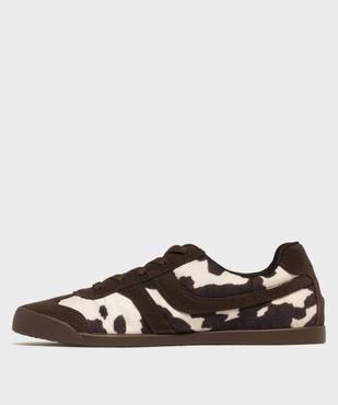 Baskets basses à lacets motifs pelage de vache femme - Camps United vue3 - CAMPS - GEMO