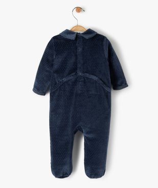 Pyjama bébé garçon en velours avec message vue3 - GEMO(BB COUCHE) - GEMO
