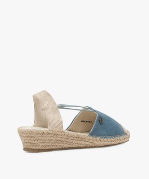 Sandales femme en toile à talon compensé – Terre de Marins Dessus denim vue4 - TERRE DE MARINS - GEMO
