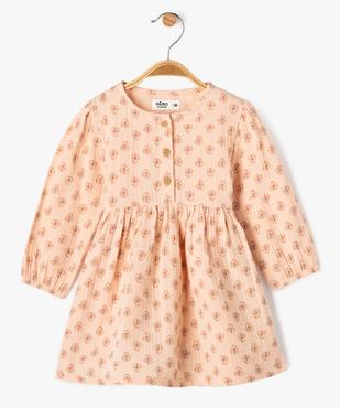 Robe en gaze de coton à motifs fleuris bébé fille vue1 - GEMO 4G BEBE - GEMO