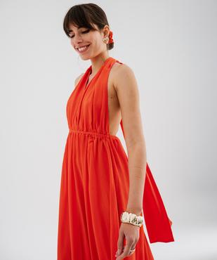 Robe longue dos-nu multi-look en viscose femme vue4 - GEMO(FEMME PAP) - GEMO