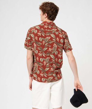Chemise homme à manches courtes en viscose fluide imprimée vue2 - GEMO 4G HOMME - GEMO