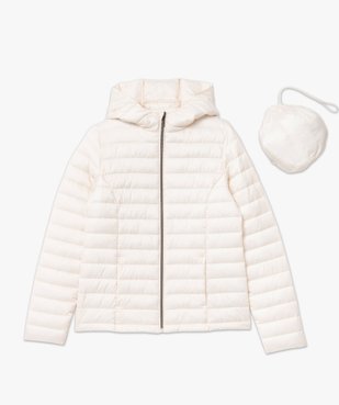 Doudoune à capuche rembourrage fin femme avec pochette vue4 - GEMO 4G FEMME - GEMO