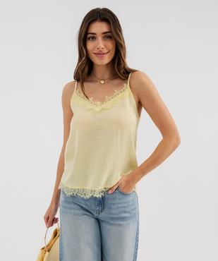 Débardeur en satin et viscose stretch à fines bretelles femme vue1 - GEMO(FEMME PAP) - GEMO