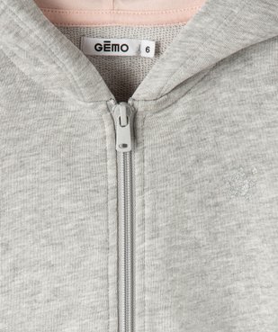 Sweat fille à capuche avec doublure contrastante vue2 - GEMO (ENFANT) - GEMO