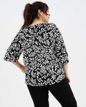 Blouse imprimée à manches 3/4 femme grande taille vue3 - GEMO 4G GT - GEMO