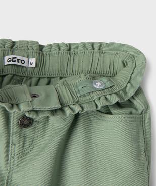 Pantalon denim coloré coupe slouchy à taille ajustable fille vue8 - GEMO (ENFANT) - GEMO
