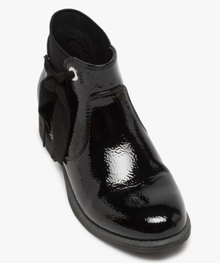 Boots fille unis tige vernie et ruban décoratif vue5 - GEMO (ENFANT) - GEMO