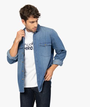 Tee-shirt homme avec inscription contrastante sur l’avant vue5 - GEMO (HOMME) - GEMO
