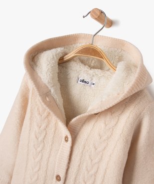 Gilet à capuche doublé sherpa bébé fille vue2 - GEMO(BEBE DEBT) - GEMO