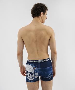 Boxer en microfibre motif tête de mort homme - Freegun vue3 - FREEGUN - GEMO