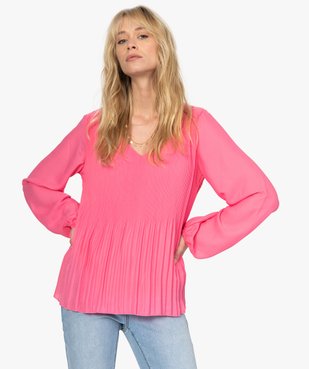 Tunique femme en voile plissé vue1 - GEMO(FEMME PAP) - GEMO