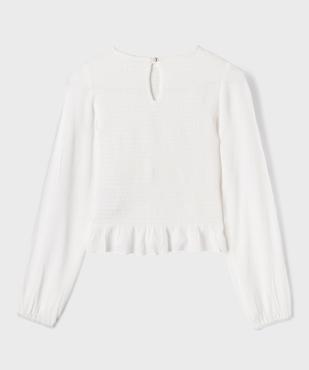 Blouse manches longues en viscose avec bas volanté fille vue4 - GEMO 4G FILLE - GEMO