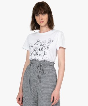 Tee-shirt femme à manches courtes motif Mickey - Disney vue1 - DISNEY DTR - GEMO