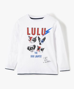 Tee-shirt garçon imprimé rock à manches longues - Lulu Castagnette vue1 - LULUCASTAGNETTE - GEMO