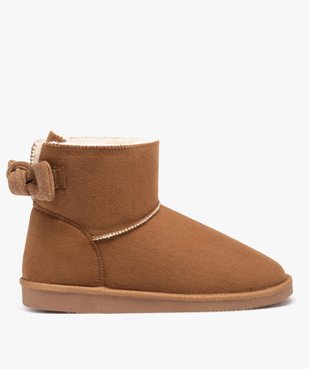Boots fourrées femme en suédine uni avec noeud pailleté vue2 - GEMO (CASUAL) - GEMO