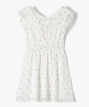 Robe fille sans manches à motifs fleuris et rayures pailletées vue3 - GEMO (ENFANT) - GEMO