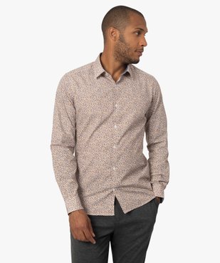 Chemise homme à motifs feuillage coupe slim vue1 - GEMO (HOMME) - GEMO