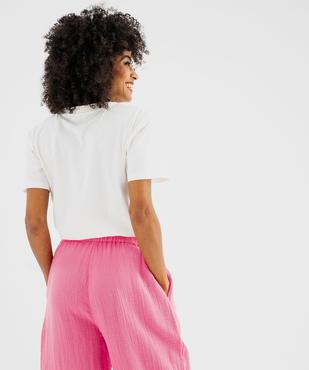 Tee-shirt manches courtes avec broderie Love femme vue3 - GEMO(FEMME PAP) - GEMO