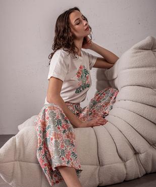 Pantalon de pyjama ample à motifs fleuris femme vue6 - GEMO 4G FEMME - GEMO