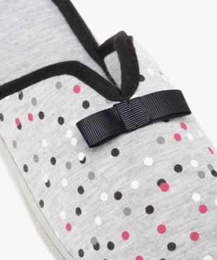 Chaussons femme mules plates en jersey à pois vue6 - GEMO(HOMWR FEM) - GEMO
