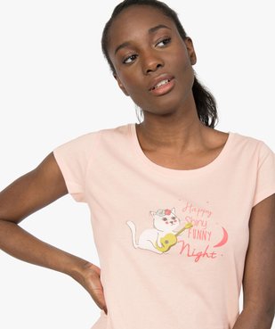 Haut de pyjama femme avec motif humoristique vue2 - GEMO(HOMWR FEM) - GEMO