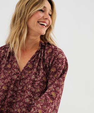 Blouse manches longues en viscose fleurie femme vue2 - GEMO 4G FEMME - GEMO