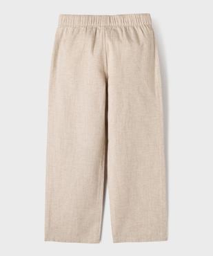 Pantalon en coton et lin avec taille ajustable garçon vue4 - GEMO (ENFANT) - GEMO
