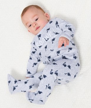 Pyjama bébé garçon en velours à motifs dinosaures vue1 - GEMO C4G BEBE - GEMO