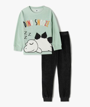 Pyjama garçon bicolore en velours avec motif dinosaure vue1 - GEMO (ENFANT) - GEMO