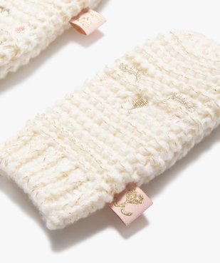 Moufles à broderie pailletée bébé fille vue2 - GEMO(BEBE DEBT) - GEMO