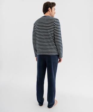 Pyjama en velours avec haut rayé homme vue3 - GEMO(HOMWR HOM) - GEMO