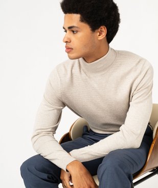 Pull à col roulé en maille fine homme vue2 - GEMO 4G HOMME - GEMO