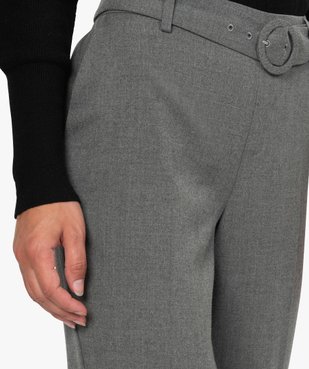 Pantalon femme chiné à ceinture et revers vue2 - GEMO(FEMME PAP) - GEMO
