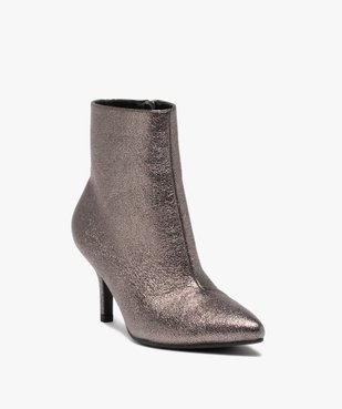Boots femme à talon en matière métallisée vue3 - GEMO(URBAIN) - GEMO