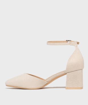 Escarpins pailletés à talon large et bout pointu femme - Valentina Baldano vue3 - VALENTINA BALDA - GEMO