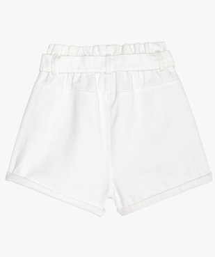 Short fille en jean taille haute avec ceinture à nouer vue3 - GEMO (JUNIOR) - GEMO