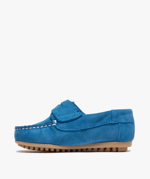 Mocassins garçon dessus cuir retourné fermeture scratch vue3 - Nikesneakers (ENFANT) - Nikesneakers