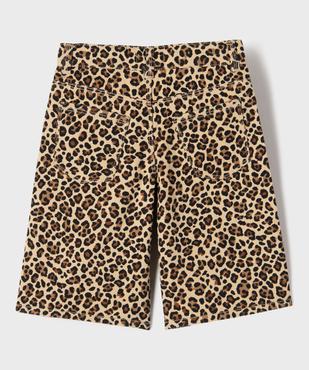 Bermuda en jean imprimé léopard fille vue5 - GEMO 4G FILLE - GEMO
