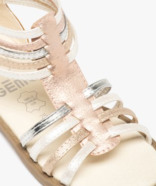 Sandales fille semi-montantes à fines brides métallisées vue6 - GEMO (ENFANT) - GEMO