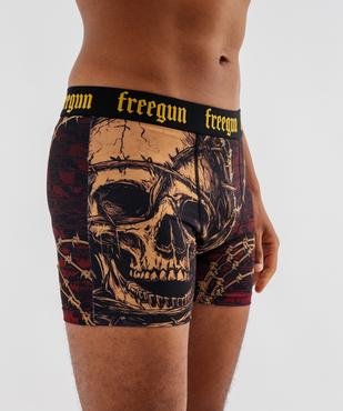 Boxer en microfibre motif tête de mort homme - Freegun vue2 - FREEGUN - GEMO