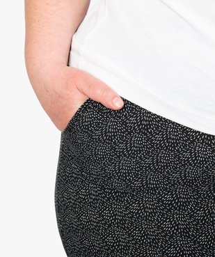 Pantalon femme grande taille large et fluide imprimé à taille élastiquée vue2 - GEMO (G TAILLE) - GEMO