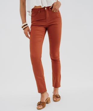 Pantalon Regular taille normale en coton stretch femme vue1 - GEMO 4G FEMME - GEMO