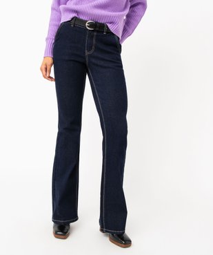Jean bootcut taille normale en coton stretch femme vue2 - GEMO 4G FEMME - GEMO