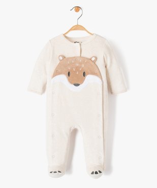 Pyjama bébé en velours motif renard vue1 - GEMO(BEBE DEBT) - GEMO