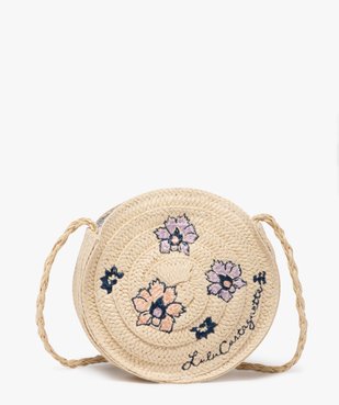 Sac rond en paille de papier avec motifs brodés fille - LuluCastagnette vue1 - LULUCASTAGNETTE - GEMO