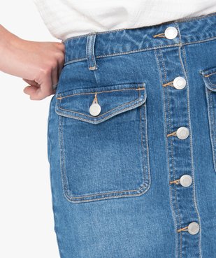 Jupe femme en jean avec larges poches à rabat vue2 - GEMO(FEMME PAP) - GEMO